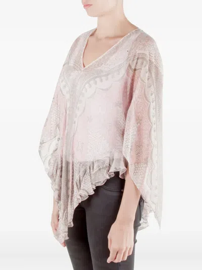 Pre-owned Zandra Rhodes Vintage  Paisley-print Ruffled Blouse