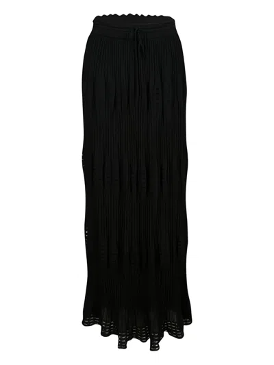 Pre-owned Missoni Cotton-blend Knitted Skirt In Black