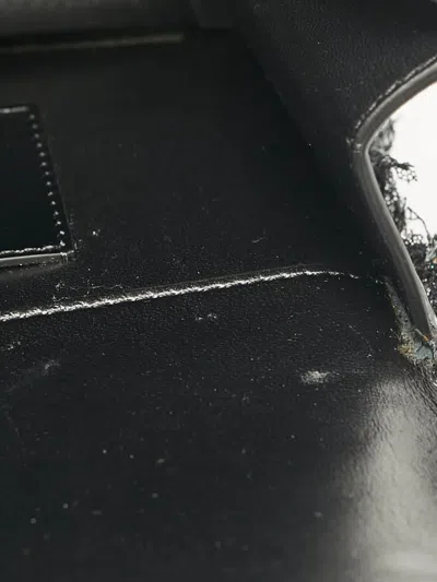 Pre-owned Balmain Tweed Fringed Crossbody Bag In Silver