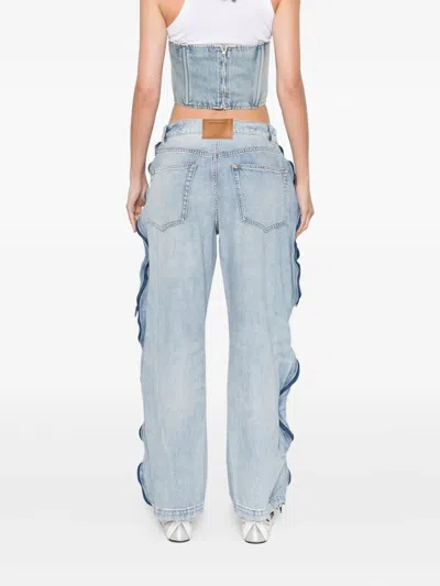 Alexander Wang Zip-detail Mesh-panel Jeans In Multi