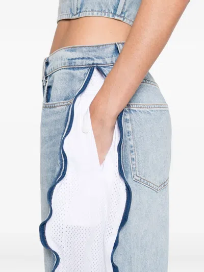 Alexander Wang Zip-detail Mesh-panel Jeans In Multi