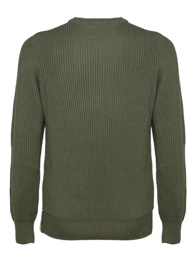 K-way Ribbed Round-neck Sweater In Green