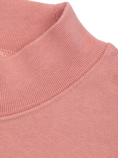 Palm Angels Logo-print Mock-neck Sweatshirt In Pink