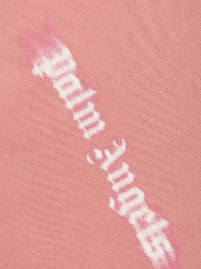 Palm Angels Logo-print Mock-neck Sweatshirt In Pink