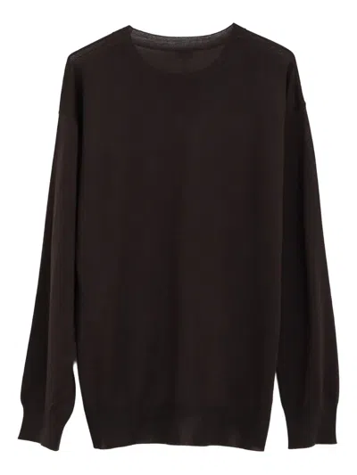 Loewe Logo-embroidered Wool Jumper In Black