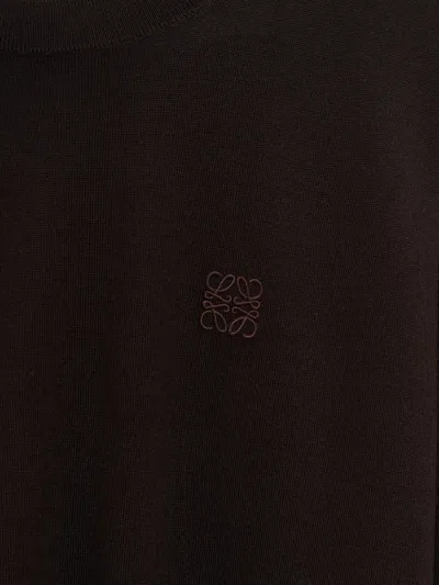Loewe Logo-embroidered Wool Jumper In Black