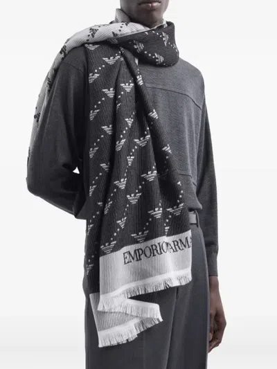 Emporio Armani Eagle-logo Jacquard Scarf