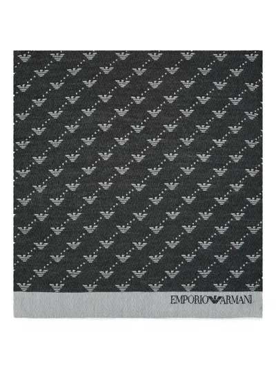 Emporio Armani Eagle-logo Jacquard Scarf