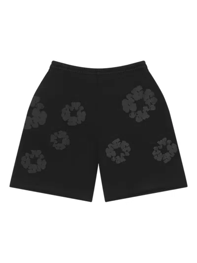 Denim Tears Mono Wreath "black" Shorts In Black
