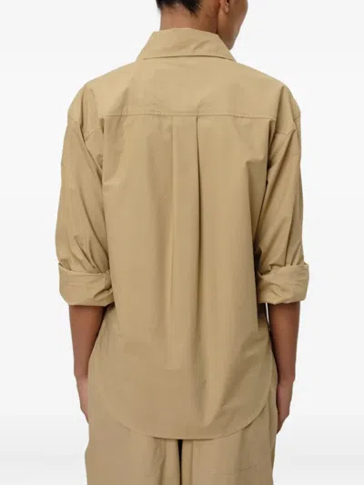 Herskind Oversized Collar Button-up Shirt In Brown