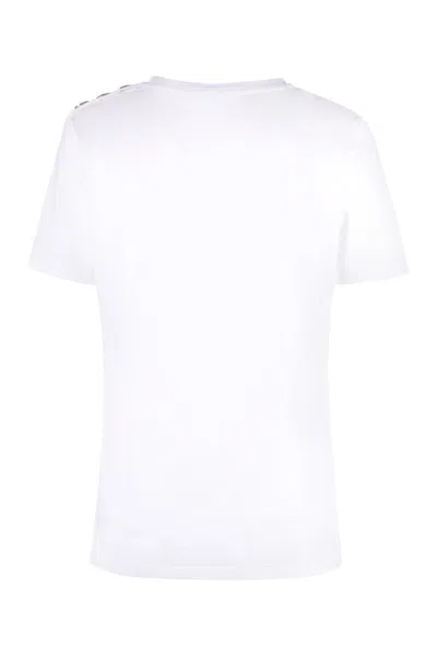 Balmain Cotton Crew-neck T-shirt In Purple
