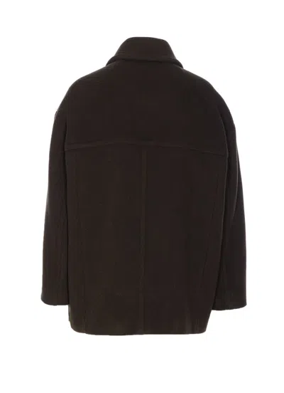 Isabel Marant Étoile Double-breasted Brown Coat With Structured Collar In Brown