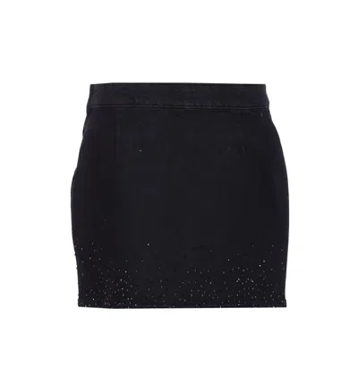 Liu •jo Embellished-crystal Pocket Mini Skirt In Black