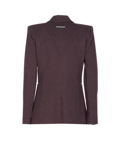Patrizia Pepe Zipped Plaid Blazer In Brown