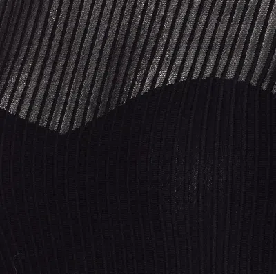 Patrizia Pepe Ribbed Transparent Knitwear In Black