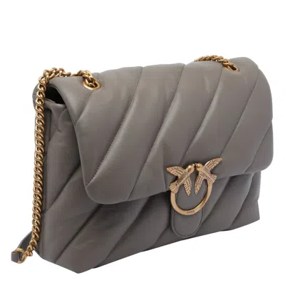Pinko Big Love One Classic Puffer Crossbody Bag In Gray