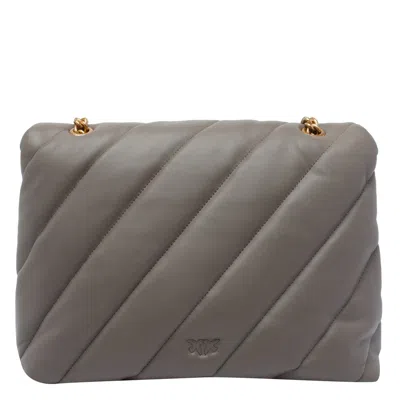 Pinko Big Love One Classic Puffer Crossbody Bag In Gray