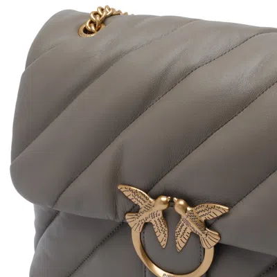 Pinko Big Love One Classic Puffer Crossbody Bag In Gray