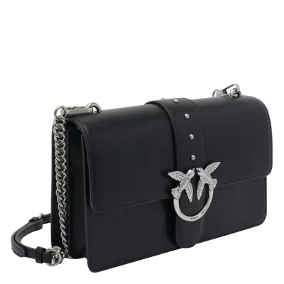 Pinko Structured Black Shoulder Bag With Circular Embellishments