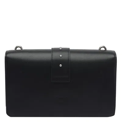 Pinko Structured Black Shoulder Bag With Circular Embellishments
