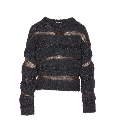 Pinko San Domino Pattern Sweater With Lurex Thread Inserts In Black