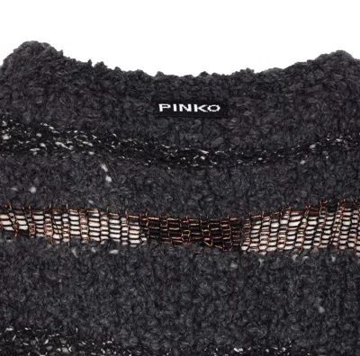 Pinko San Domino Pattern Sweater With Lurex Thread Inserts In Black