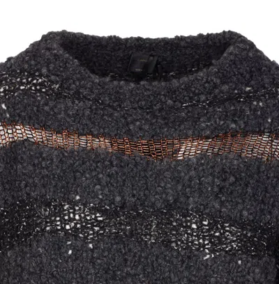Pinko San Domino Pattern Sweater With Lurex Thread Inserts In Black