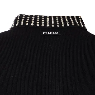 Pinko Black Wool-blend Sweater In Black