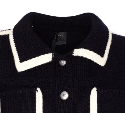 Pinko Cardigan With Contrasting Profiles In Black