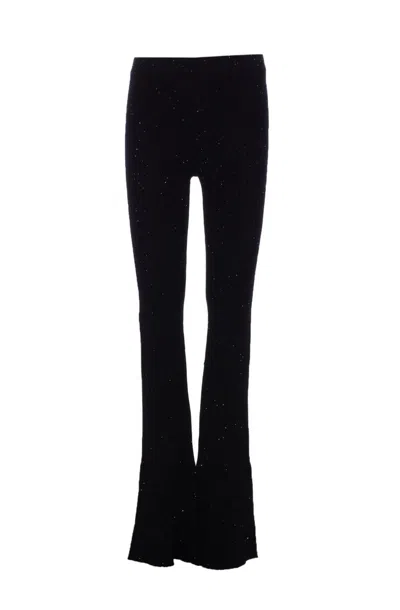 Pinko Black Wool-blend Trousers In Black