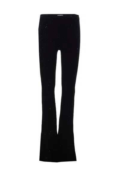 Pinko Black Wool-blend Trousers In Black