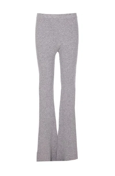 Pinko Crystal-embellished Ribbed Trousers In Multi