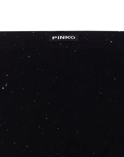 Pinko Black Wool-blend Trousers In Black