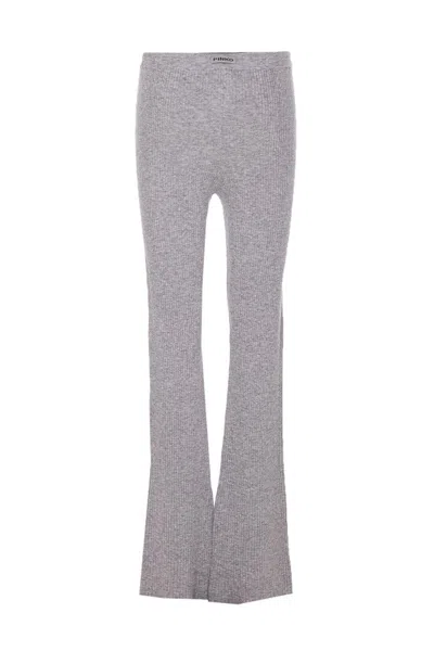 Pinko Crystal-embellished Ribbed Trousers In Multi
