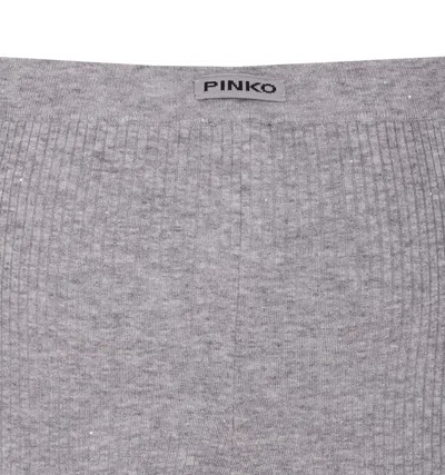 Pinko Crystal-embellished Ribbed Trousers In Multi