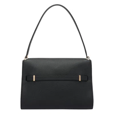 Tory Burch Leather Rectangular Top Handle Shoulder Bag In Black