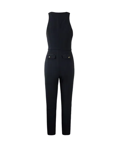 Elisabetta Franchi Zip-front Halterneck Jumpsuit In Black
