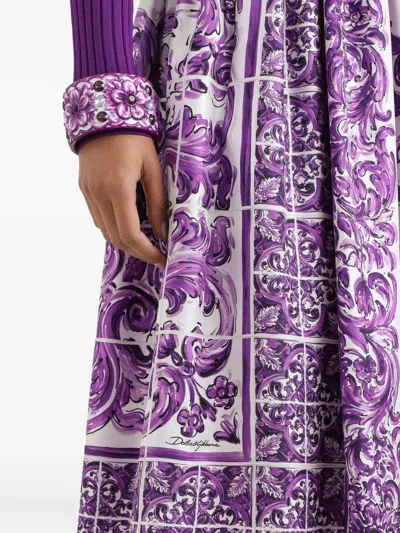 Dolce & Gabbana Silk Midi Skirt In Blue