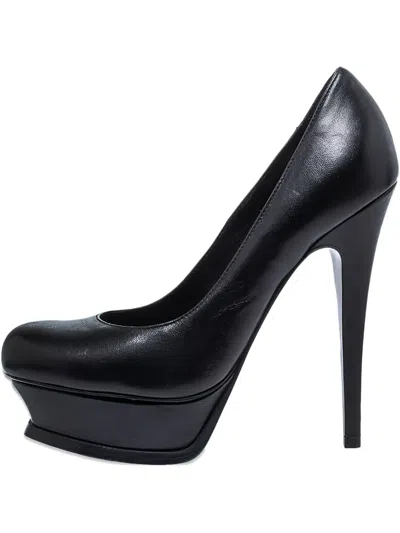 Pre-owned Saint Laurent 135mm Tribute Platform Leather Pumps
