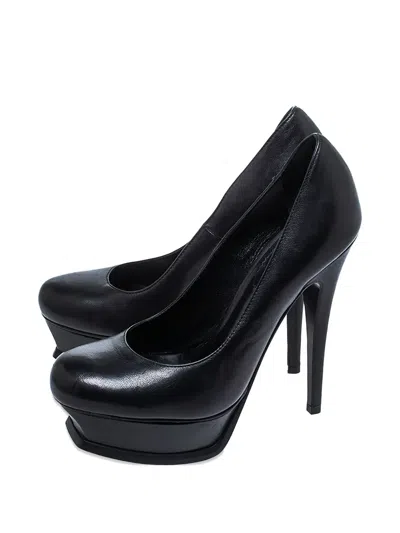 Pre-owned Saint Laurent 135mm Tribute Platform Leather Pumps