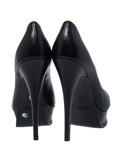 Pre-owned Saint Laurent 135mm Tribute Platform Leather Pumps