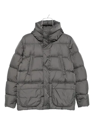 Herno Hooded Quilted Jacket In Gray