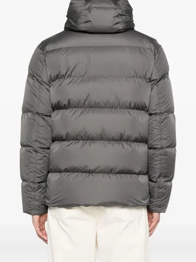 Herno Hooded Quilted Jacket In Gray