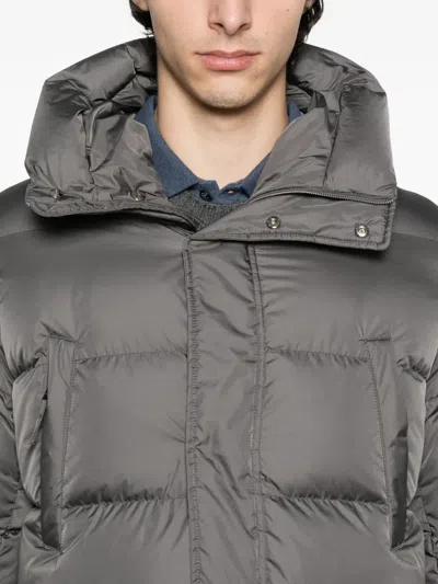 Herno Hooded Quilted Jacket In Gray