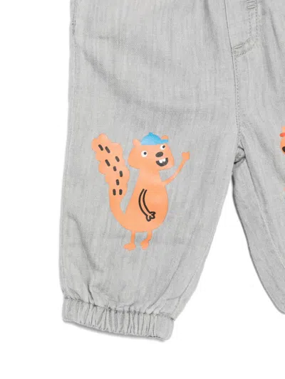 Stella Mccartney Squirrel-print Elasticated-waist Trousers In Gray