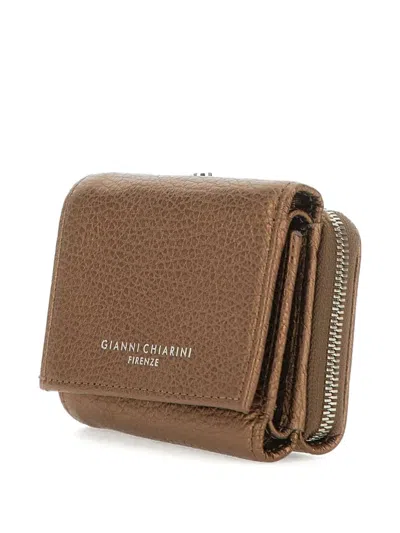 Gianni Chiarini Logo-print Leather Wallet In Brown