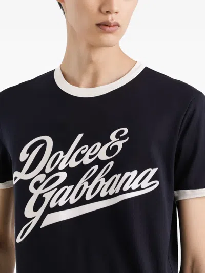Dolce & Gabbana Round Neck T-shirt In Cotton In Black
