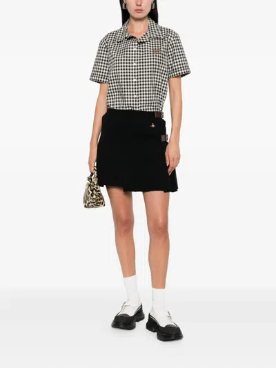 Vivienne Westwood Belted Pleated Mini Skirt In Black