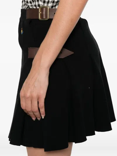 Vivienne Westwood Belted Pleated Mini Skirt In Black
