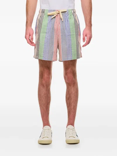 Howlin' Striped-pattern Seersucker-texture Shorts In Multi